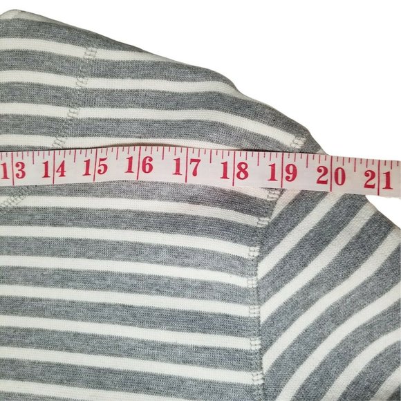 Blue de Genes Striped Sweater Men L/XL Gray White Saitama Japan Sweatshirt - Picture 7 of 10